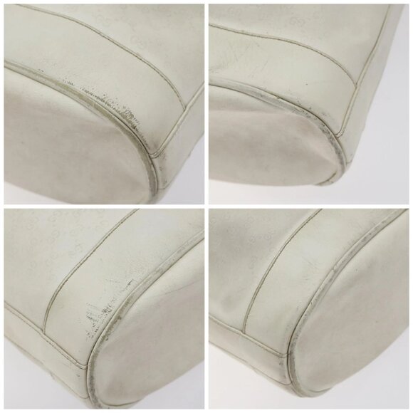 GUCCI Micro GG Supreme Shoulder Bag PVC White Gold Auth - Picture 16 of 16